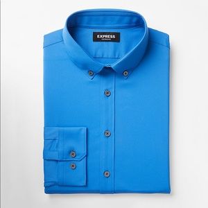 Express bright blue dress shirt size large